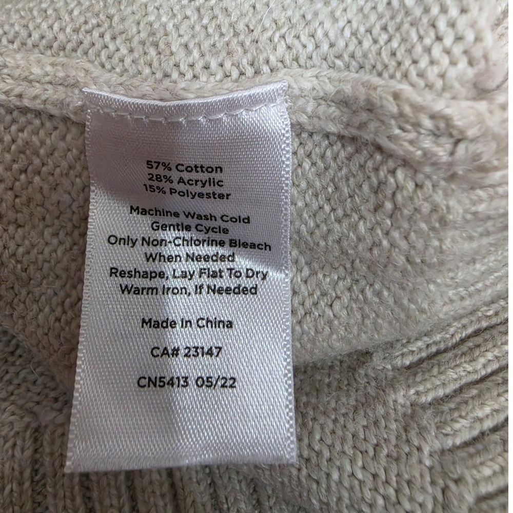 Talbots Womens Fox Fair Isle Button Shoulder Sweater Oatmeal Orange Size M - Picture 6 of 7
